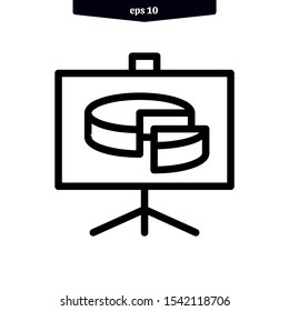 Presentation board icon. infographic chart inside. vector illustration. eps10