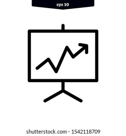 Presentation board icon. infographic chart inside. vector illustration. eps10