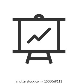 Presentation board icon isolated on white background. Presentation symbol modern, simple, vector, icon for website design, mobile app, ui. Vector Illustration