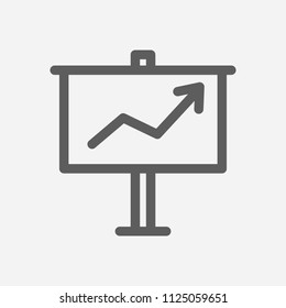 Presentation board icon line symbol. Isolated vector illustration of  icon sign concept for your web site mobile app logo UI design.