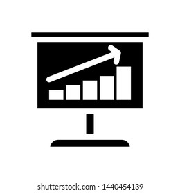 Presentation board icon vector illusration, outline template solid isolated logo flat simple design emblem whiteboard , business company