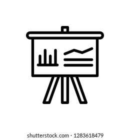 Presentation Board Icon Vector Illustration in Line Style for Any Purpose