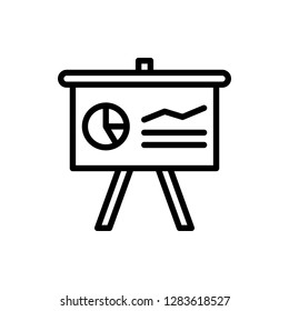 Presentation Board Icon Vector Illustration in Line Style for Any Purpose