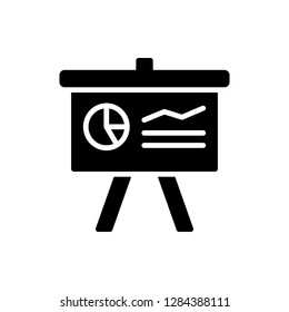 Presentation Board Icon Vector Illustration in Glyph Style for Any Purpose