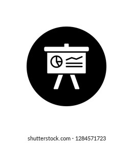 Presentation Board Icon Vector Illustration in Glyph Style for Any Purpose