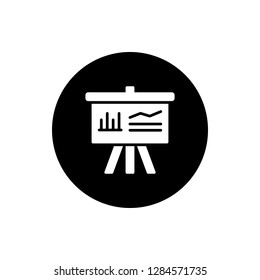 Presentation Board Icon Vector Illustration in Glyph Style for Any Purpose