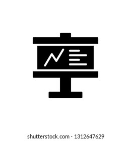 Presentation Board Icon Vector Illustration in Glyph Style for Any Purpose