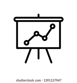 Presentation Board Icon Vector Illustration Logo Template