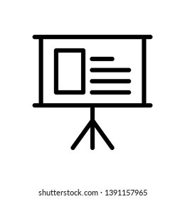 Presentation Board Icon Vector Illustration Logo Template