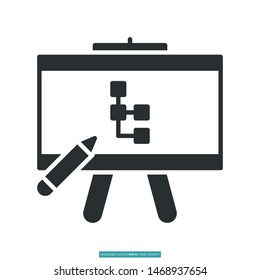 Presentation board icon vector illustration logo template for many purpose