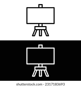 Plantilla de logotipo de ilustración vectorial de icono de tablero de presentación para muchos fines. Aislado sobre fondo blanco y negro