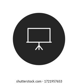 Presentation board icon vector. Whiteboard sign