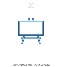 Presentation Board icon. A visually engaging vector illustration of a presentation board, representing visual aids, information sharing, and public speaking.