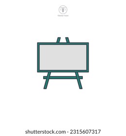 Presentation Board icon. A visually engaging vector illustration of a presentation board, representing visual aids, information sharing, and public speaking.