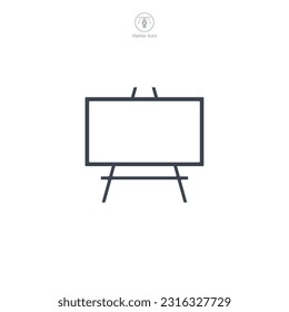 Presentation Board icon. A visually engaging vector illustration of a presentation board, representing visual aids, information sharing, and public speaking.