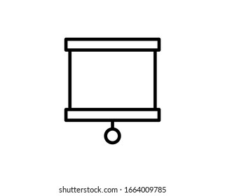 Zeilensymbol der Präsentationsleiste. Hochwertiges Umrisssymbol für Webdesign oder mobile App. Leuchtendes Zeichen für Design-Logo. Schwarzes Umriss-Piktogramm auf weißem Hintergrund