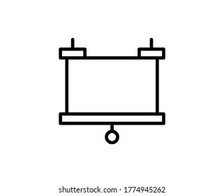 Icono de la línea del tablero de presentación. Símbolo de esquema de alta calidad para diseño web o aplicación móvil. Firma de línea delgada para el logotipo de diseño. Pictograma de contorno negro sobre fondo blanco