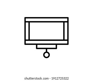 Presentation board line icon. High quality outline symbol for web design or mobile app. Thin line sign for design logo. Black outline pictogram on white background