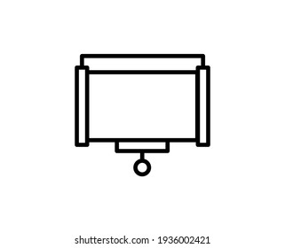 Icono de la línea del tablero de presentación. Símbolo de esquema de alta calidad para diseño web o aplicación móvil. Firma de línea delgada para el logotipo de diseño. Pictograma de contorno negro sobre fondo blanco