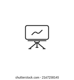 Presentation board line icon. linear style sign for mobile concept and web design. Outline vector icon. Symbol, logo illustration. Vector graphic