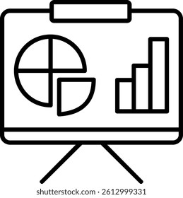 Presentation Board Line Vector Icon Design
