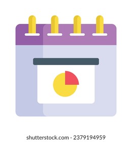 Tarjeta de presentación en el calendario que denota el icono de concepto de presentación, lista para usar el vector