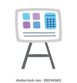 Presentation board on white background