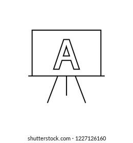 Presentation board outline icon. linear style sign for mobile concept and web design. Blackboard with text simple line vector icon. Symbol, logo illustration. Pixel perfect vector graphics