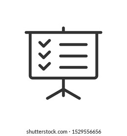 presentation board outline ui web icon. presentation board vector icon for web, mobile and user interface design isolated on white background