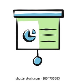 presentation board outline ui web icon. presentation board vector icon for web, mobile and user interface design isolated on white background