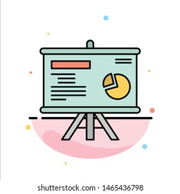 Presentation, Board, Projector, Graph Abstract Flat Color Icon Template. Vector Icon Template background