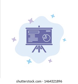 Presentation, Board, Projector, Graph Blue Icon on Abstract Cloud Background. Vector Icon Template background