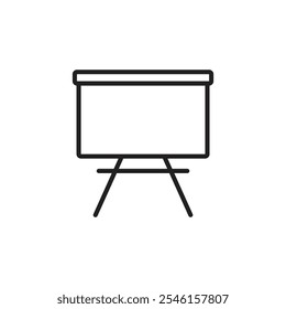 Ícone de vetor de linha fina do Quadro de Apresentação