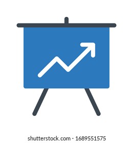 presentation board vector glyph color icon 