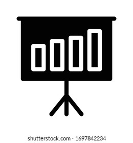 presentation board vector glyph  flat icon 