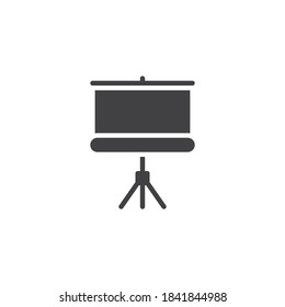 Presentation board vector icon. Whiteboard stand filled flat sign for mobile concept and web design. Blank projection screen glyph icon. Symbol, logo illustration. Vector graphics