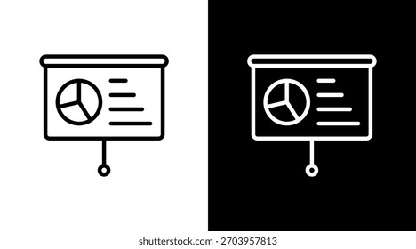 Design des weißen Symbolsatzes für Präsentationstafel