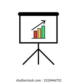 presentation board. White board illustration containing company business chart. can be use for web, part of presentation, and others. vector