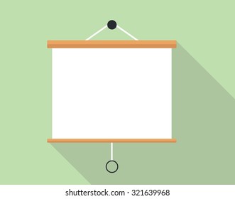 Presentation Board With White Board And Wood Border Vector Illustration Flat