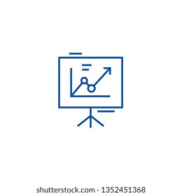 Presentation board,flip chart line icon concept. Presentation board,flip chart flat  vector symbol, sign, outline illustration.