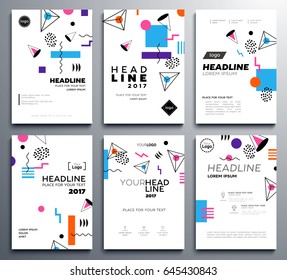 Presentation booklet covers - vector template a4 pages with abstract background. Make your presentation look good. Headline and topic. Modern outlook with different shapes. Copy space for your logo.