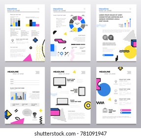 Presentation booklet - set of modern vector abstract templates