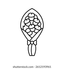 presentation bouquet flower line icon vector. presentation bouquet flower sign. isolated contour symbol black illustration