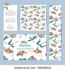 presentation of brand style - set of beautiful cards with floral botanical design