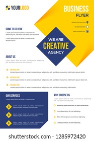 Presentation brochure for corporate sector, Creative agency business template or flyer layout.