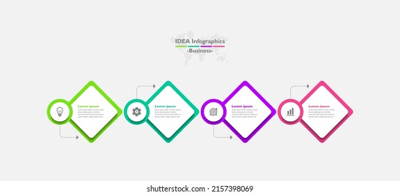 Presentation business abstract background idea infographic template colorful with 4 step

