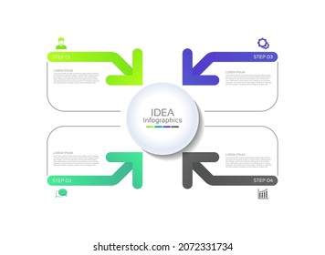 Plantilla de información de fondo abstracto de negocios de presentación con 4 pasos