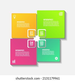 Presentation business abstract background infographic template colorful with 4 step