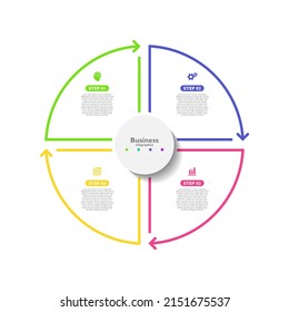Presentation business abstract background infographic template circle colorful with 4 step