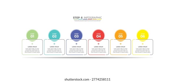 Presentation business abstract background infographic template colorful step 6
